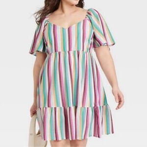 Ava & Viv Striped Summer Dress 4X NWOT